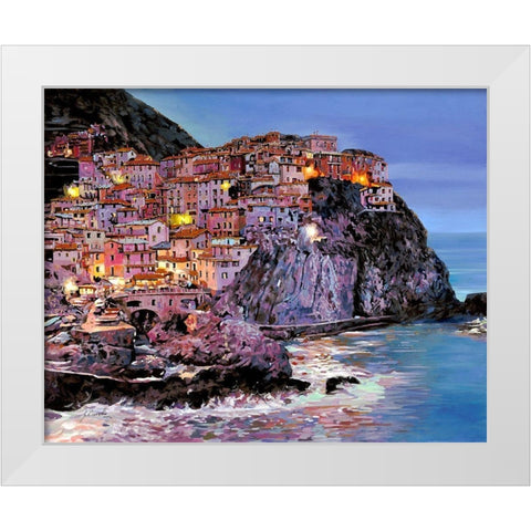 Crepuscolo a Manarola White Modern Wood Framed Art Print by Borelli, Guido