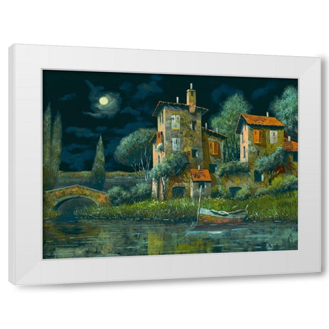 Notte Nera White Modern Wood Framed Art Print by Borelli, Guido