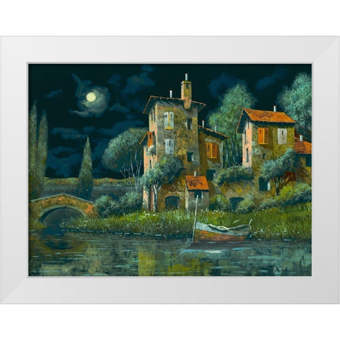Notte Nera White Modern Wood Framed Art Print by Borelli, Guido