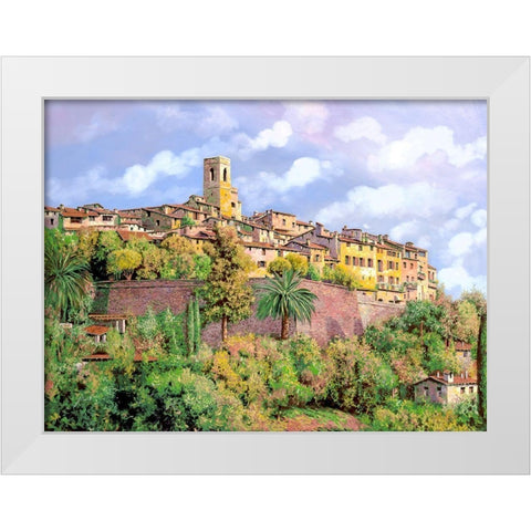St. Paul de Vence White Modern Wood Framed Art Print by Borelli, Guido