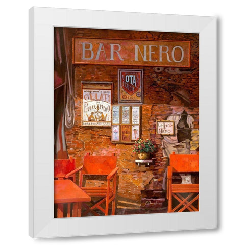 caffe nero White Modern Wood Framed Art Print by Borelli, Guido