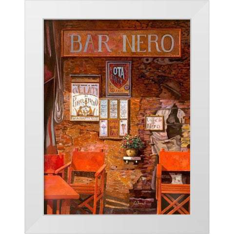 caffe nero White Modern Wood Framed Art Print by Borelli, Guido