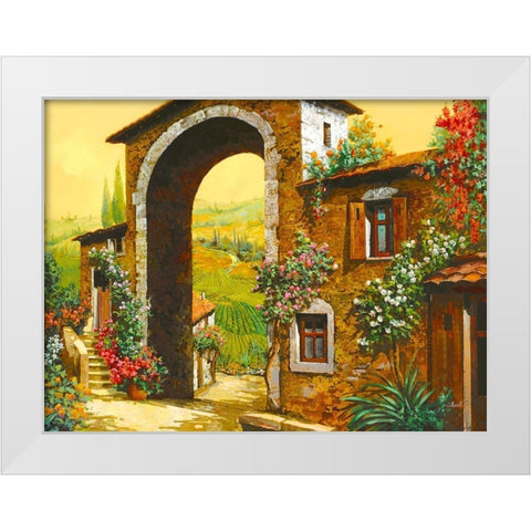 arco di paese White Modern Wood Framed Art Print by Borelli, Guido