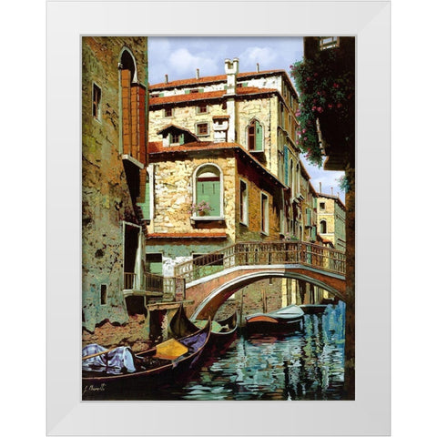 rio degli squeri White Modern Wood Framed Art Print by Borelli, Guido