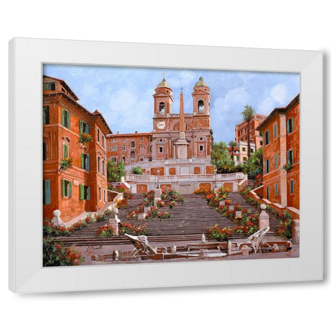 trinita dei monti White Modern Wood Framed Art Print by Borelli, Guido