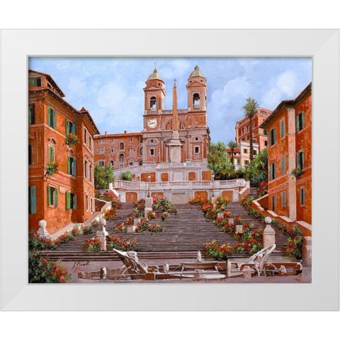 trinita dei monti White Modern Wood Framed Art Print by Borelli, Guido