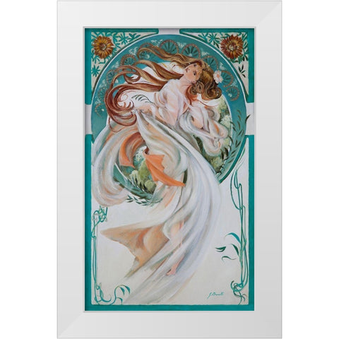 Tondo e la Donna White Modern Wood Framed Art Print by Borelli, Guido