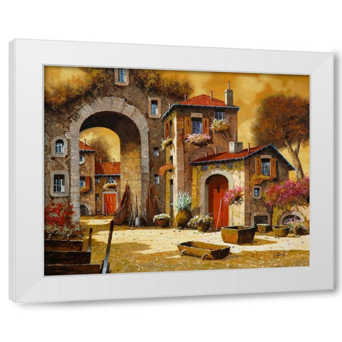 Arco Giallo White Modern Wood Framed Art Print by Borelli, Guido