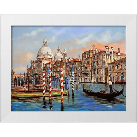 il Canal Grande White Modern Wood Framed Art Print by Borelli, Guido