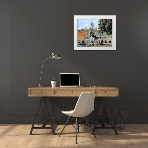 Place Garibaldi in Nice White Modern Wood Framed Art Print by Borelli, Guido