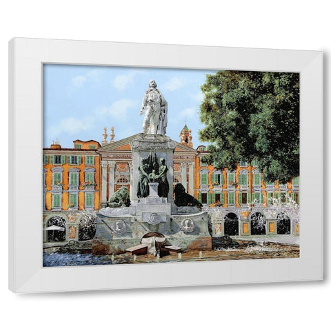 Place Garibaldi in Nice White Modern Wood Framed Art Print by Borelli, Guido