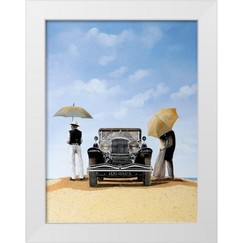 Kisses in the Desert White Modern Wood Framed Art Print by Borelli, Guido