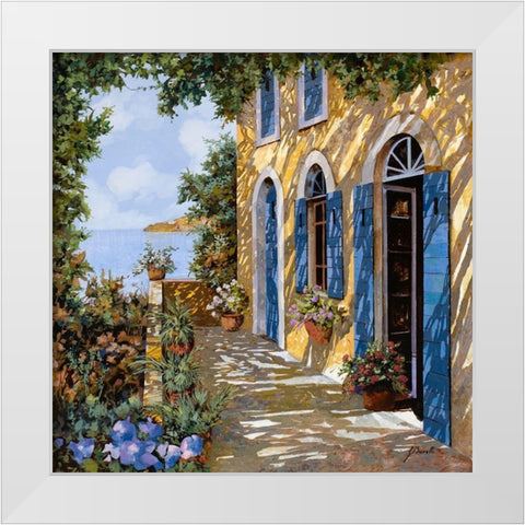 Le Porte Blu White Modern Wood Framed Art Print by Borelli, Guido