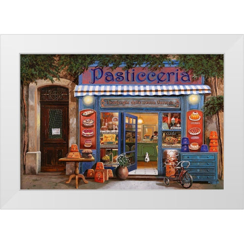 La Pasticceria  White Modern Wood Framed Art Print by Borelli, Guido