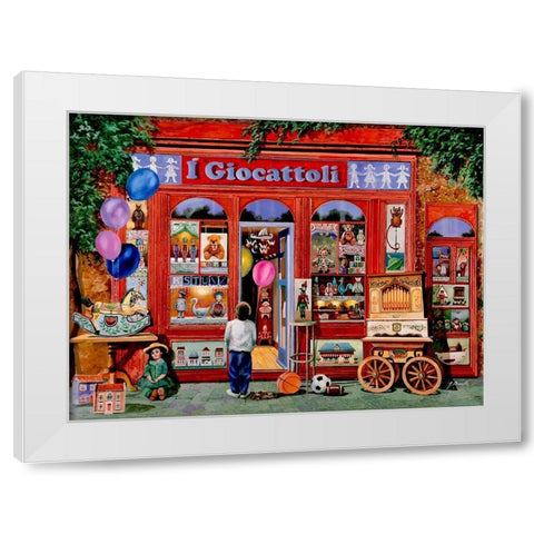 The Toy Shoppe White Modern Wood Framed Art Print by Borelli, Guido
