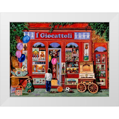 The Toy Shoppe White Modern Wood Framed Art Print by Borelli, Guido