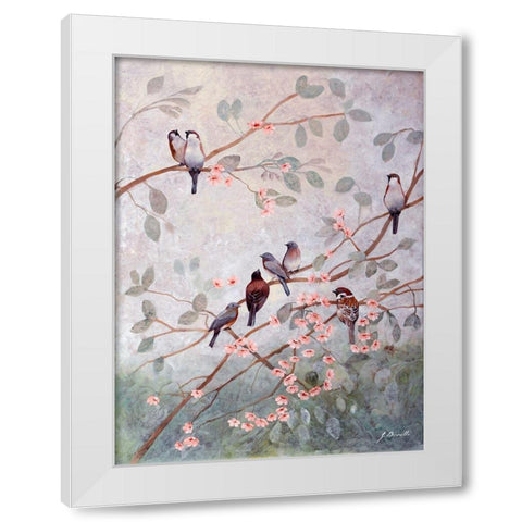 Decorazione con altri 8 uccelli White Modern Wood Framed Art Print by Borelli, Guido