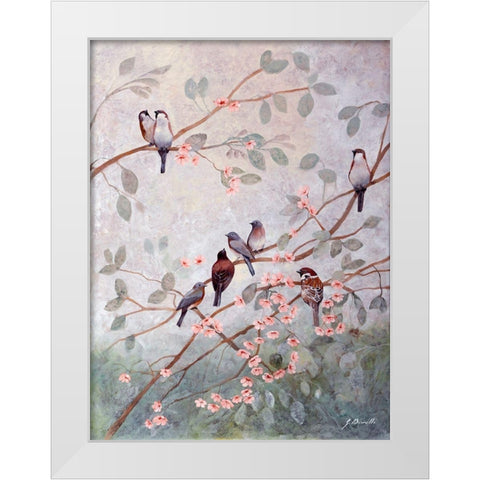 Decorazione con altri 8 uccelli White Modern Wood Framed Art Print by Borelli, Guido