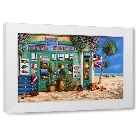 Terzo Scuba White Modern Wood Framed Art Print by Borelli, Guido