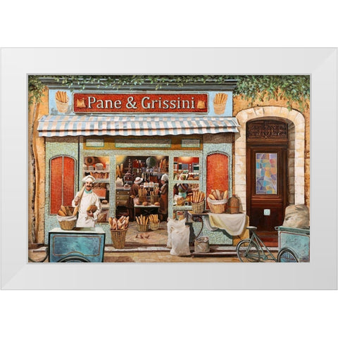 Pane and Grissini White Modern Wood Framed Art Print by Borelli, Guido