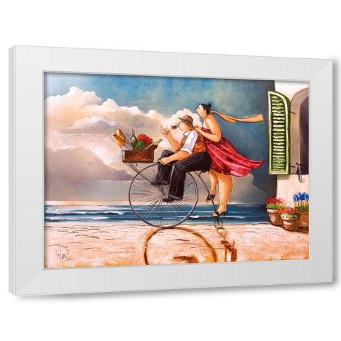 Delivery I White Modern Wood Framed Art Print by West, Ronald