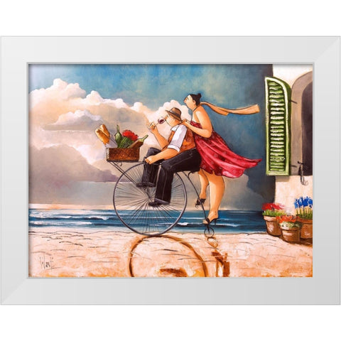 Delivery I White Modern Wood Framed Art Print by West, Ronald