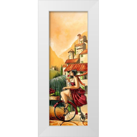 Wine Tasting II White Modern Wood Framed Art Print by West, Ronald