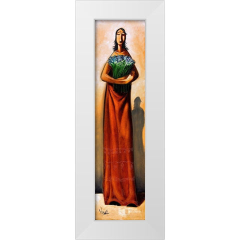 Tall Lady V White Modern Wood Framed Art Print by West, Ronald