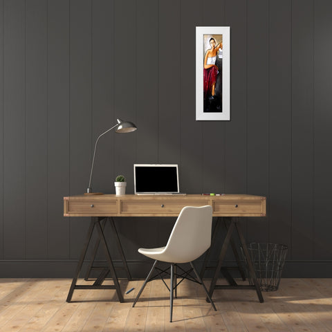 Tall Lady VI White Modern Wood Framed Art Print by West, Ronald