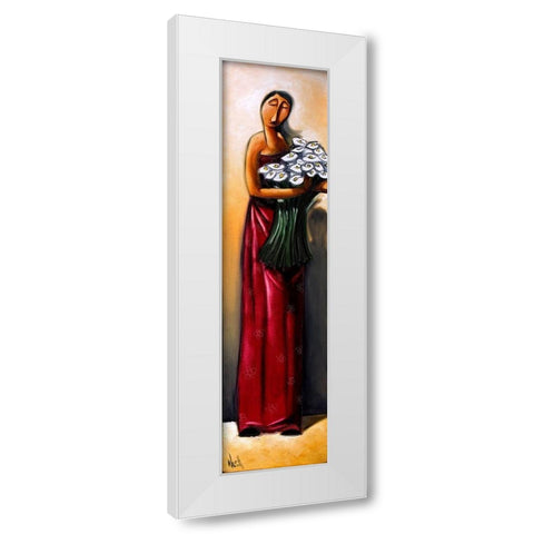 Tall Lady IV White Modern Wood Framed Art Print by West, Ronald