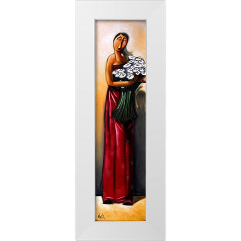 Tall Lady IV White Modern Wood Framed Art Print by West, Ronald