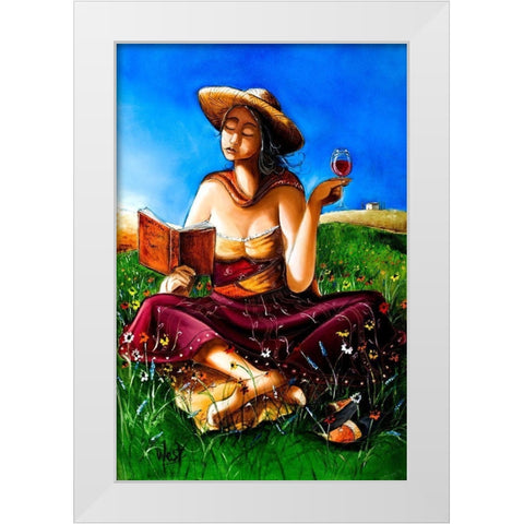 Lady of the Flowers White Modern Wood Framed Art Print by West, Ronald