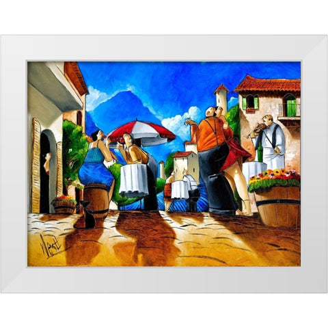 Couple Dancing White Modern Wood Framed Art Print by West, Ronald