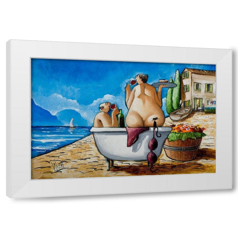 Tuscan Bath I White Modern Wood Framed Art Print by West, Ronald