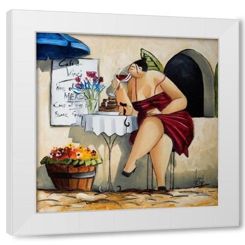 Wine Tasting at Cafe da Vinci I White Modern Wood Framed Art Print by West, Ronald