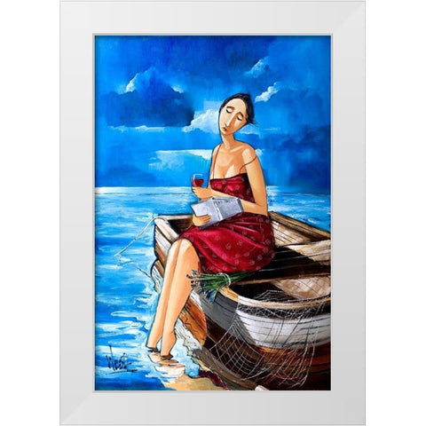 Peaceful Moment White Modern Wood Framed Art Print by West, Ronald