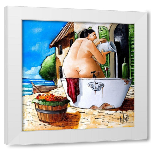 Tuscan Bath II White Modern Wood Framed Art Print by West, Ronald