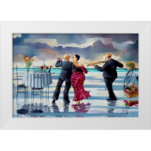 Date Night II White Modern Wood Framed Art Print by West, Ronald