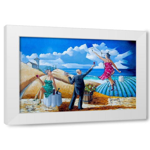 Painting Clouds White Modern Wood Framed Art Print by West, Ronald