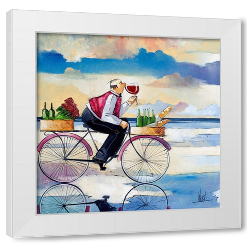 Stormy Brunch I White Modern Wood Framed Art Print by West, Ronald