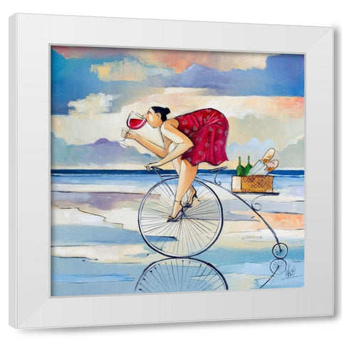 Stormy Brunch II White Modern Wood Framed Art Print by West, Ronald