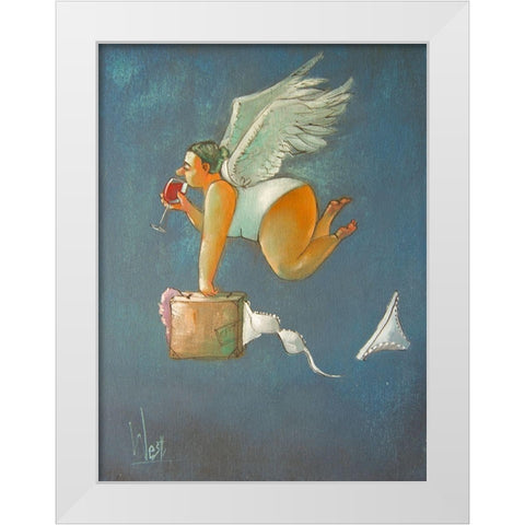 On Holiday White Modern Wood Framed Art Print by West, Ronald