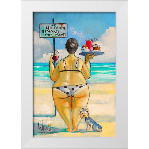 No Alcohol Beyond This Point II White Modern Wood Framed Art Print by West, Ronald