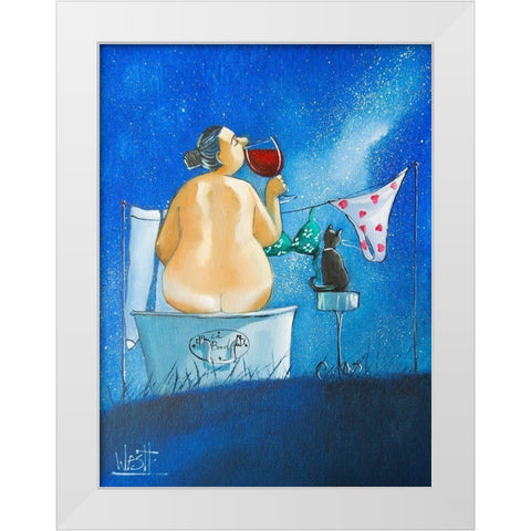 O So Heavenly White Modern Wood Framed Art Print by West, Ronald