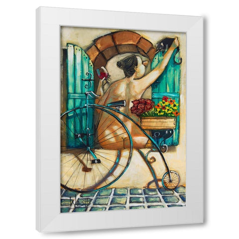 Lady in Window III White Modern Wood Framed Art Print by West, Ronald