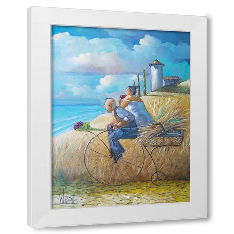On Our Way White Modern Wood Framed Art Print by West, Ronald