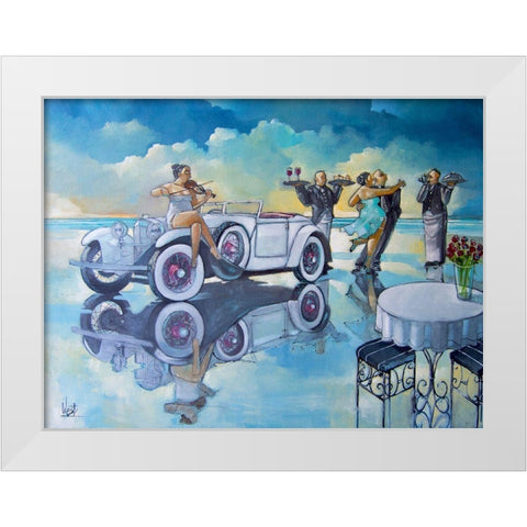 A Vintage Affair White Modern Wood Framed Art Print by West, Ronald