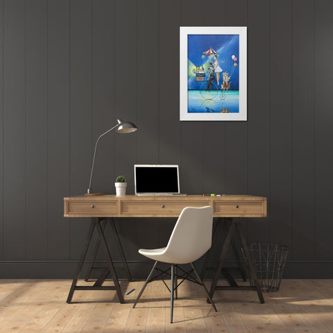 The Circus is Coming to Town White Modern Wood Framed Art Print by West, Ronald