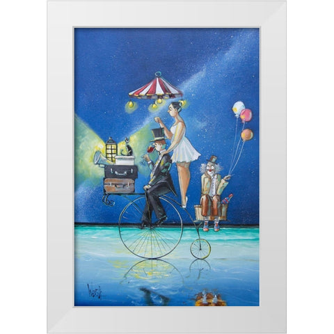 The Circus is Coming to Town White Modern Wood Framed Art Print by West, Ronald