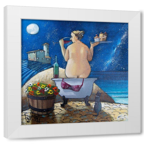 Bath II White Modern Wood Framed Art Print by West, Ronald